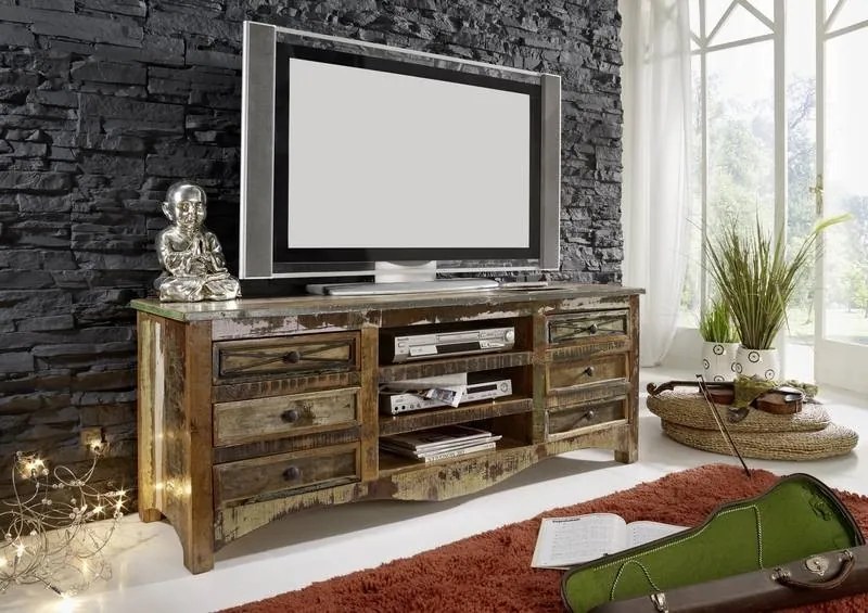 Bighome - OLDTIME TV stolík 160x60 cm, staré drevo