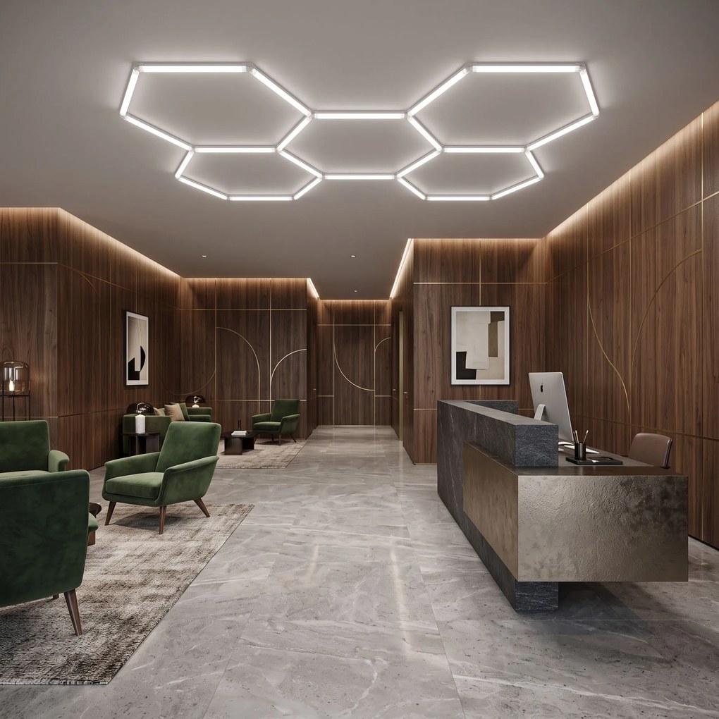 Toolight Toolight, LED stropné svietidlo HEXAGON 5 modulov, JNH051-H, biela, OSW-56243