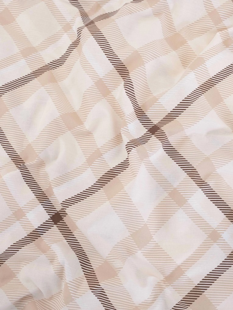 Bavlnená obliečka na vankúš Renforcé 50 × 70 cm - Káro krémové
