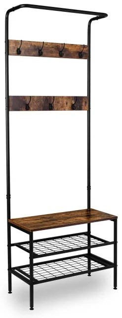 Vešiak na kabáty s botníkom ODRYS čierny