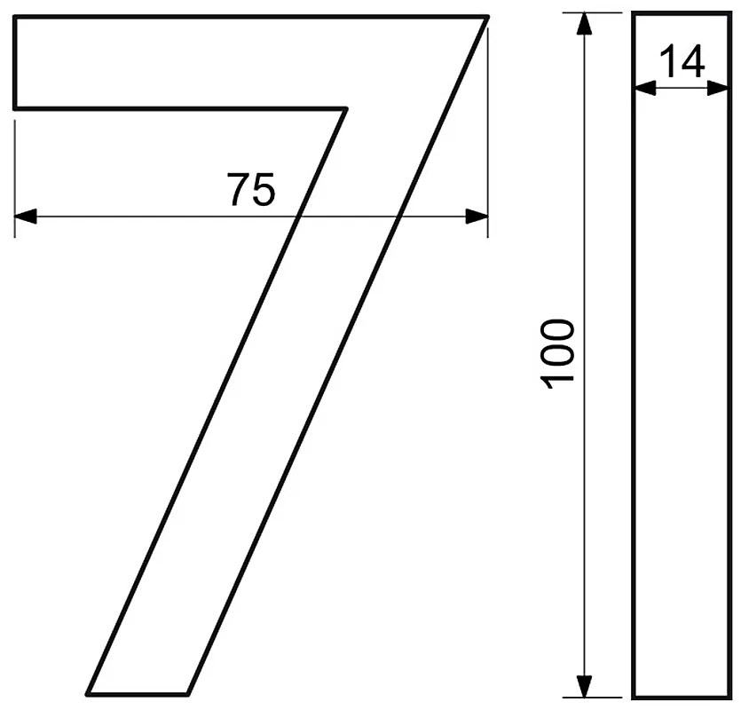 Domové čísla RICHTER 3D RN.100LV (HLINÍK), /, richter stříbná