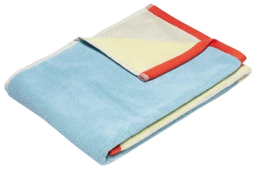 Modrý froté bavlnený uterák 50x100 cm Block – Hübsch
