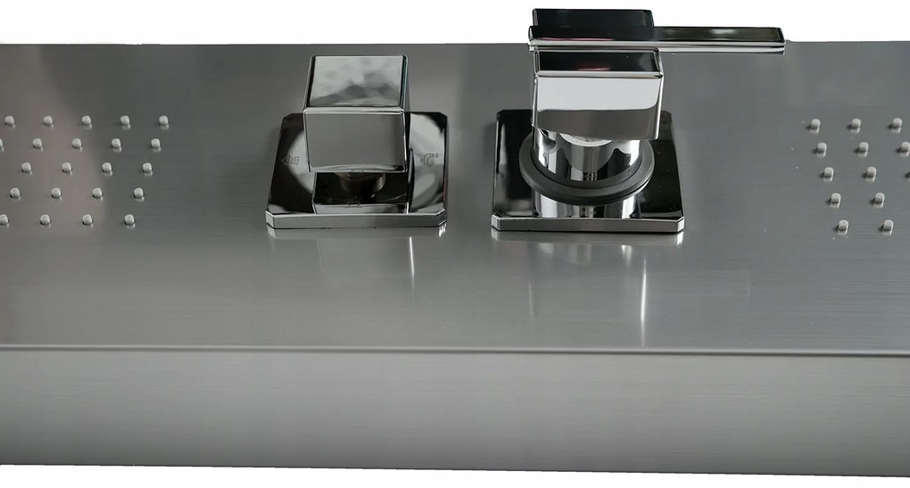 Sprchový rohový panel TOLEDO 4v1 - s výtokom do vane - INOX