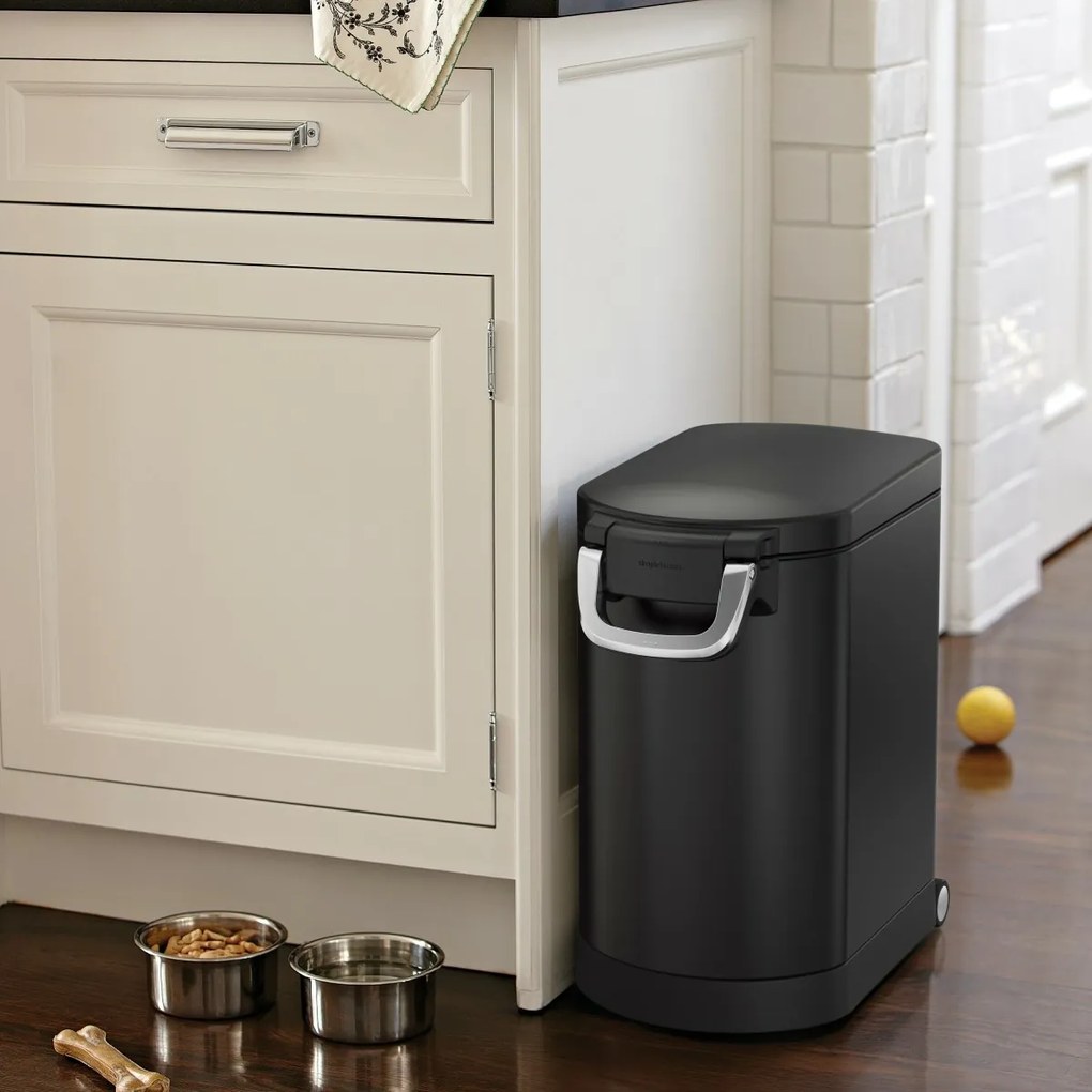 Simplehuman Kontajner na suché krmivo s poistkou 25 l, čierna mat, 25 l