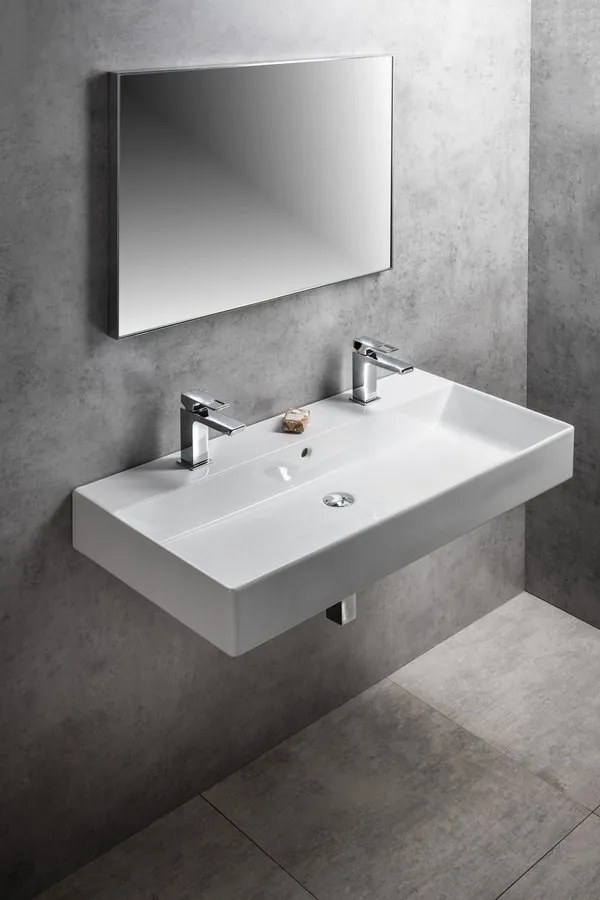 GSI GSI, KUBE X keramické umývadlo 100x47cm, s odkladacími plochami, biela ExtraGlaze, 9451111