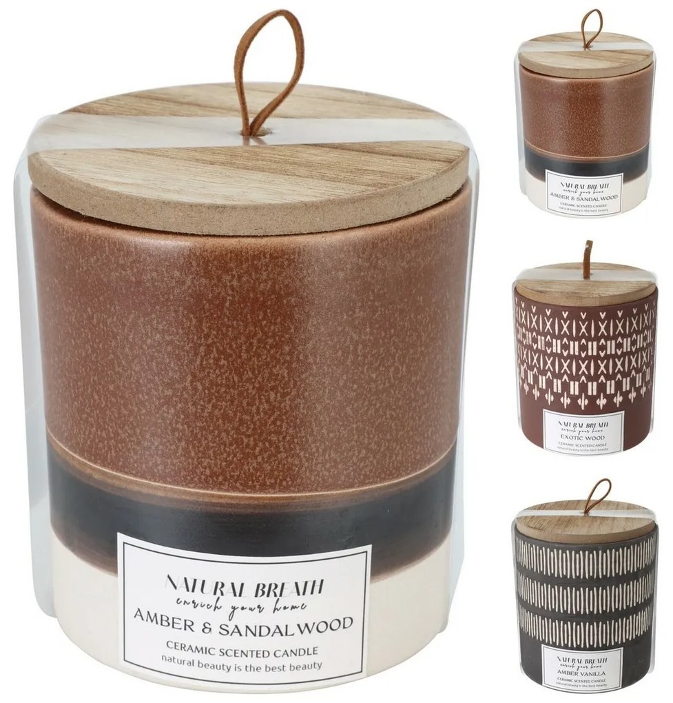 Sviečka Natural Breath, prírodný vosk, vôňa Amber Vanilla, 205 g