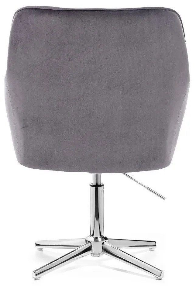 LuxuryForm DESIGN Kreslo AMALFI VELUR na striebornom kríži - tmavo šedé