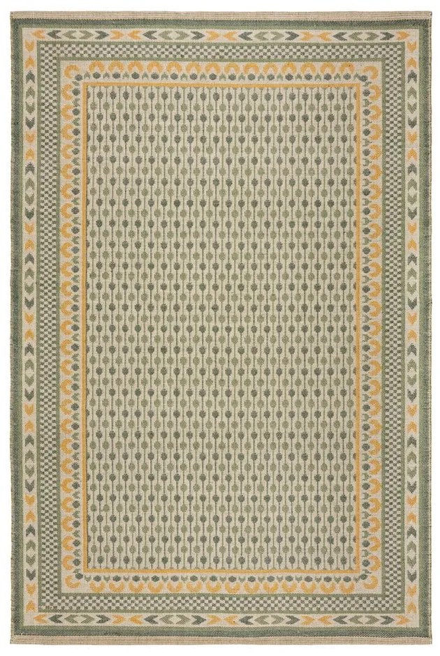 Zelený koberec s prímesou juty 120x170 cm Mara Jute Border – Flair Rugs