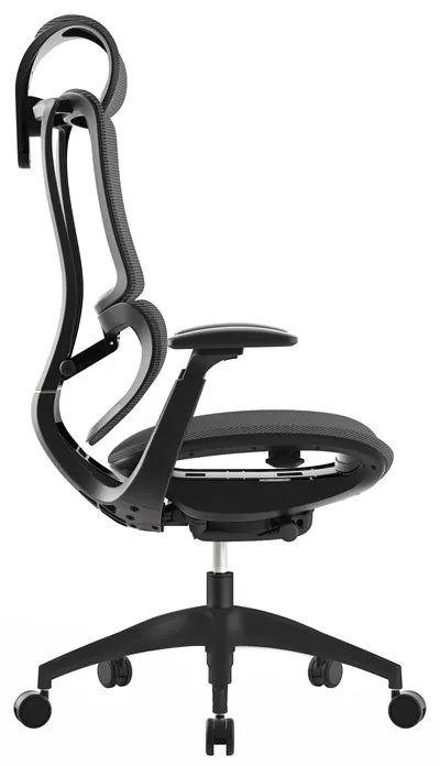 Kancelárska ergonomická stolička KLEM — sieť, tmavo sivá, nosnosť 130 kg