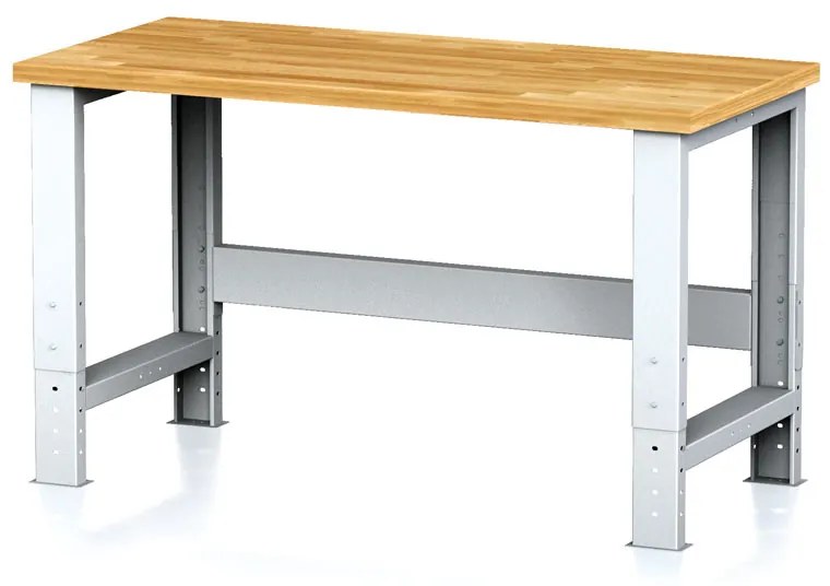 Výškovo nastaviteľný dielenský stôl MECHANIC I, nastaviteľné nohy, 1500 x 685 x 700-1055 mm