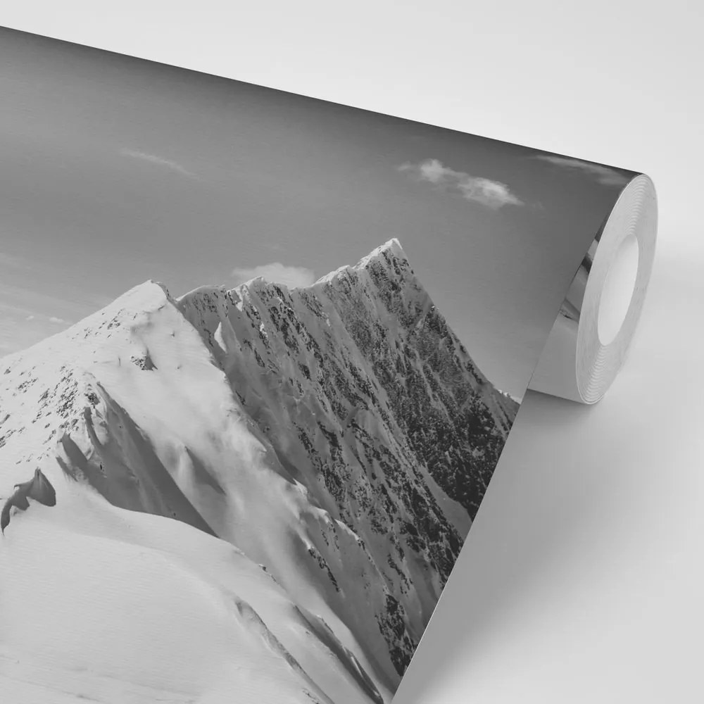 Fototapeta zasnežené čiernobiele pohorie