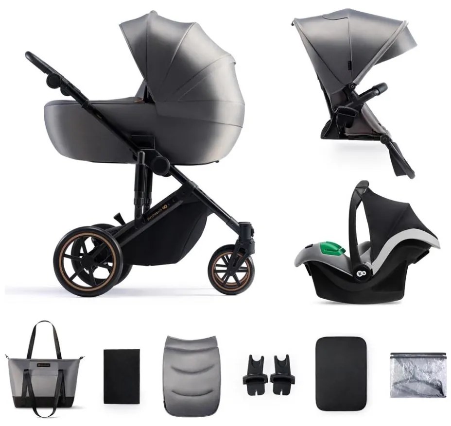 KINDERKRAFT SELECT - Kombinovaný kočík 3v1 PRIME 2 Premium Shadow grey