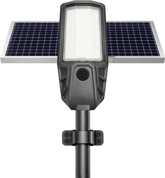 LED stmievateľná pouličná lampa so senzorom a solárnym panelom KOBRA 400 W / 24 000 mAh IP65 antracit + diaľkové ovládanie