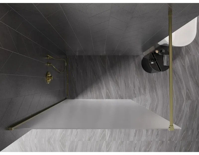 Mexen, Mexen Kioto-X sprchová stena 70 x 200 cm, matná 10 mm, brúsené zlato - 800-070-101-55-30-X