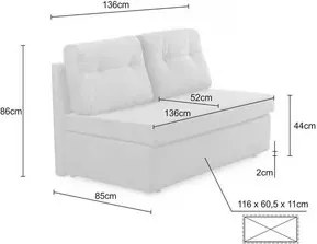 Rozkladacia pohovka Torben, šedá štrukturovaná látka