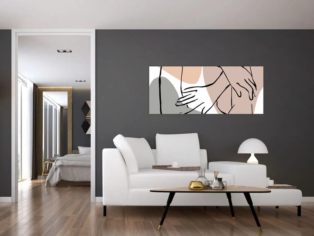 Obraz - Woman body line art N⁰2 (120x50 cm)