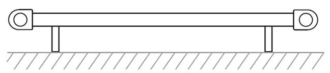 Mereo, Vykurovací rebrík 450x1330 mm, rovný, biely, stredové pripojenie, MER-MT02S