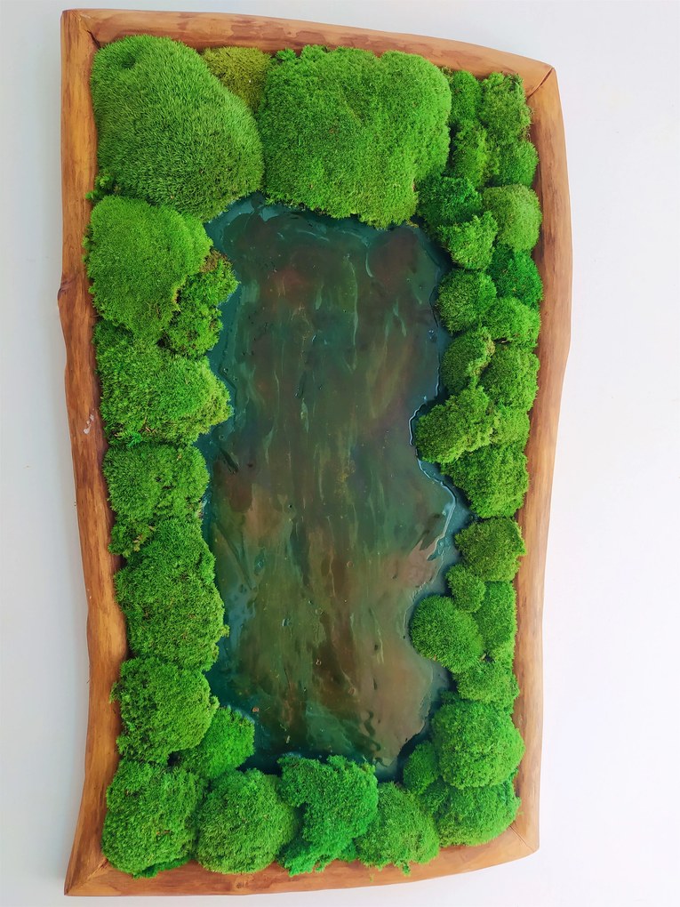 Kopčekový mach v kombinácii s epoxidovou živicou 95cm x 55cm