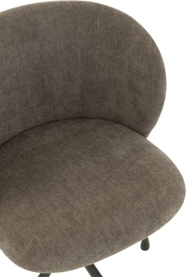 Šedá zamatová jedálenská točiaca stolička Chair Turn Grey - 56*48*77cm