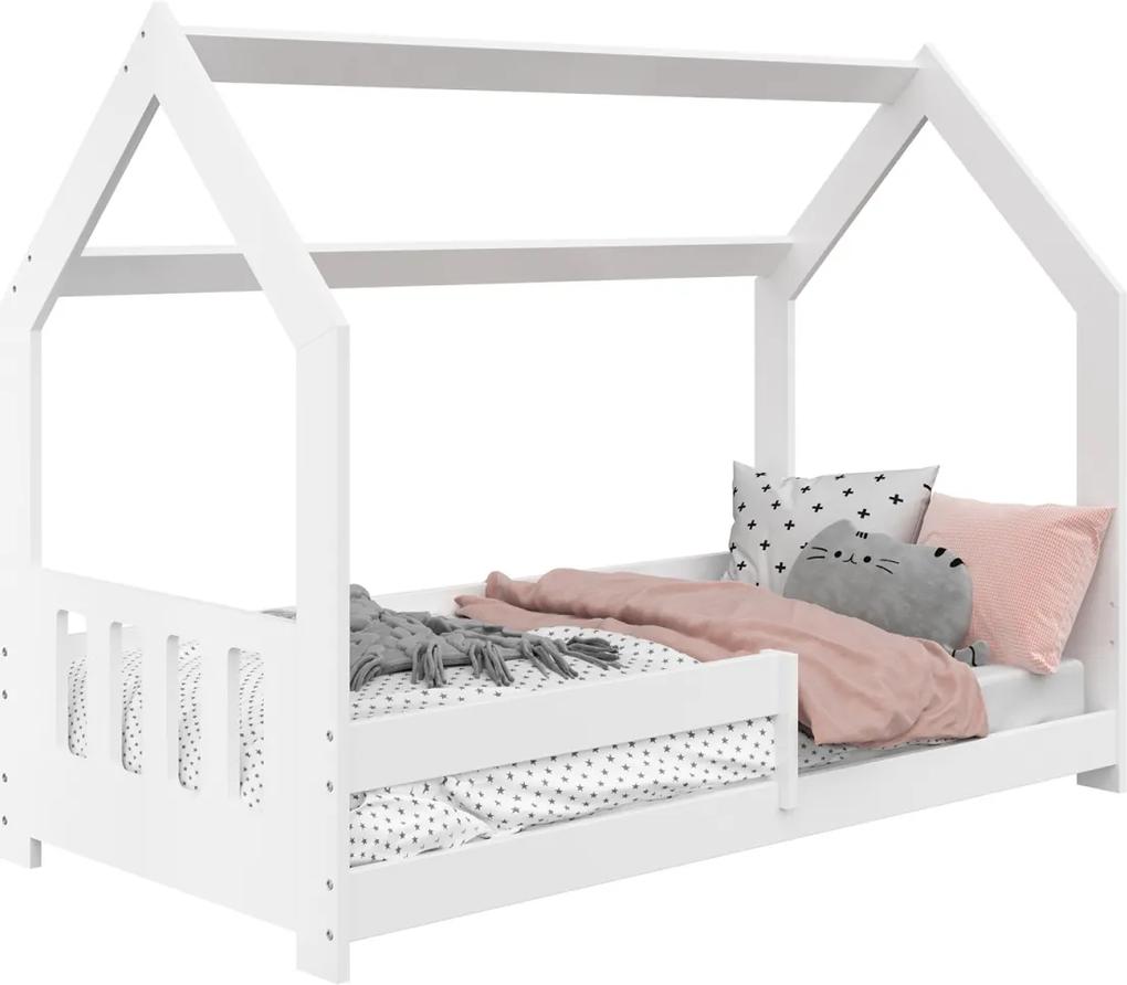 AMI nábytok Detská posteľ DOMČEK D5C 80x160cm masív biela