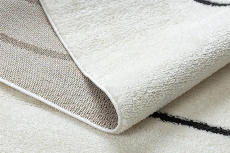 Dywany Łuszczów, Kusový koberec Mode 8377 abstract cream/black, 140x190, biela, chodba / predsieň