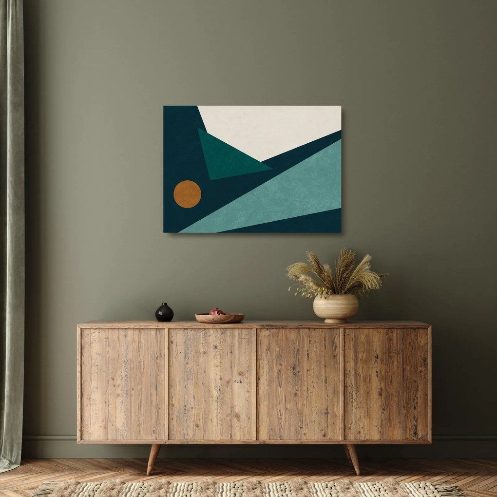 Sklenený obraz - Kubistická abstrakcia (70x50 cm)