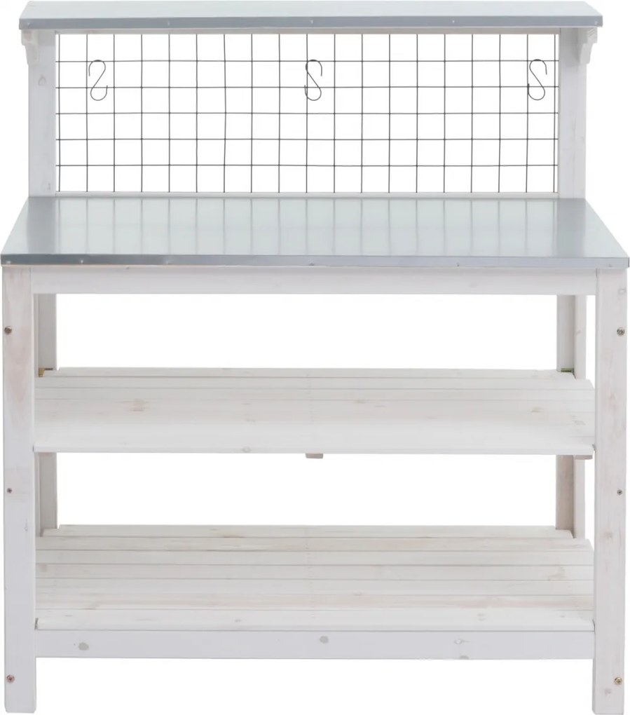 Stôl na rastliny HWC-N55, drevo - biela