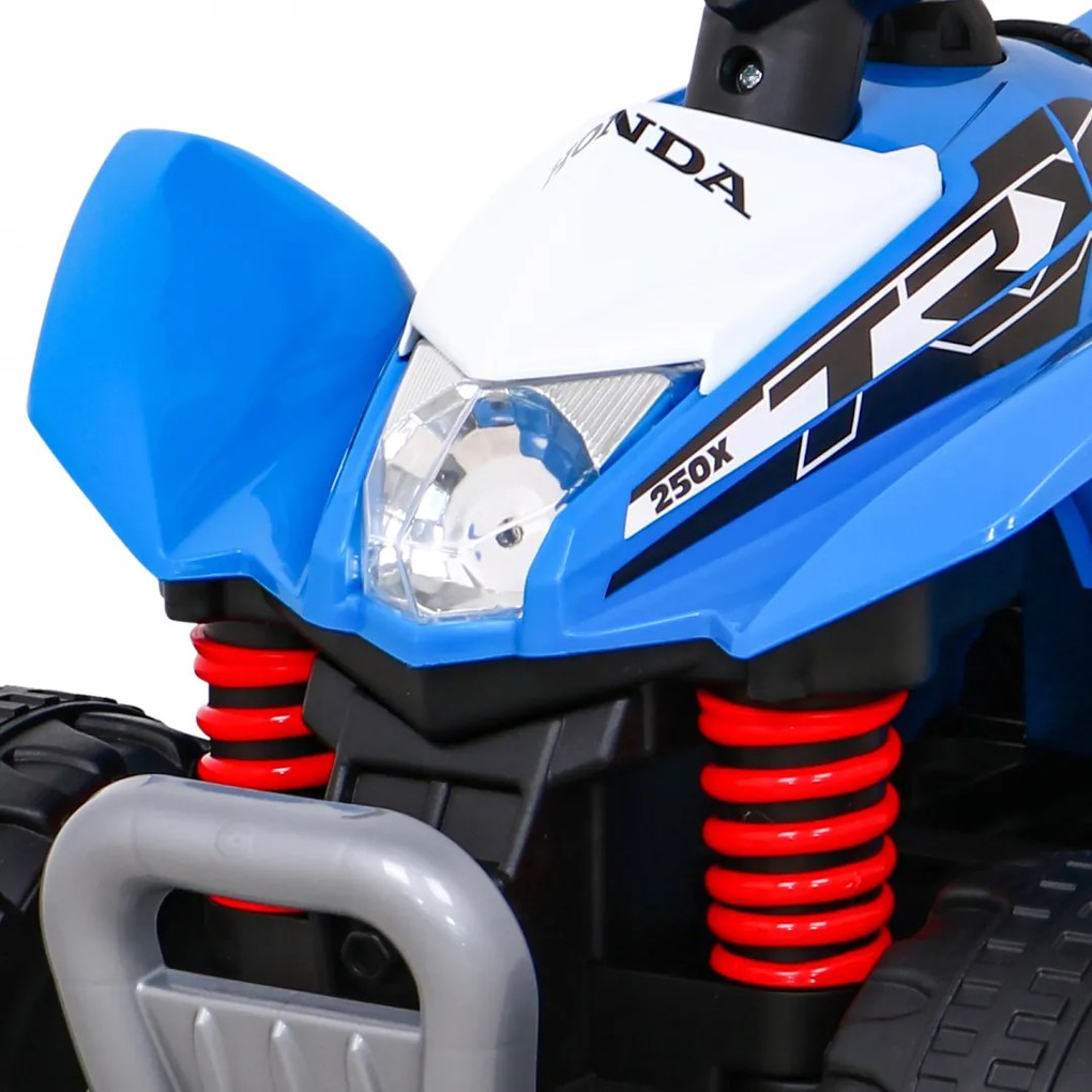 Ramiz Štvorkolka Honda 250X TRX na batérie modrá + klaksón + LED + ekokoža