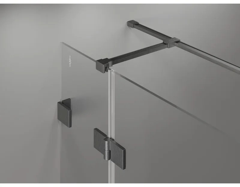 Mexen Lunar T, výklopný sprchový kút pravý 130 x 80 cm, 8mm číre sklo, profil grafit brúsený, 834T-130-080-66-00-P