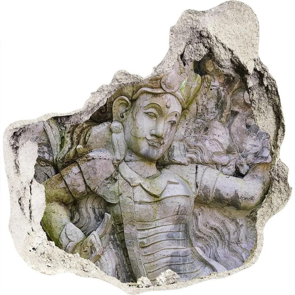 Fototapeta diera na stenu 3D Kamenná socha WallHole-75x75-piask-90661239