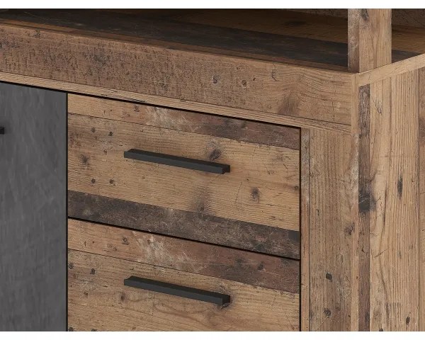 Komoda RUNA tmavohnedá/antracit