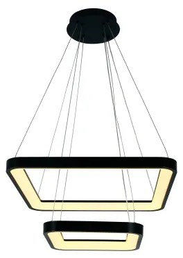 Brilagi - Závesný stmievateľný LED luster na lanku FALCON SLIM LED/78W/230V 50x50 cm čierny + diaľkový ovládač