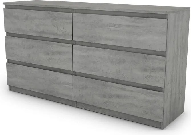 Široká komoda Carlos, šedý betón, 150 cm