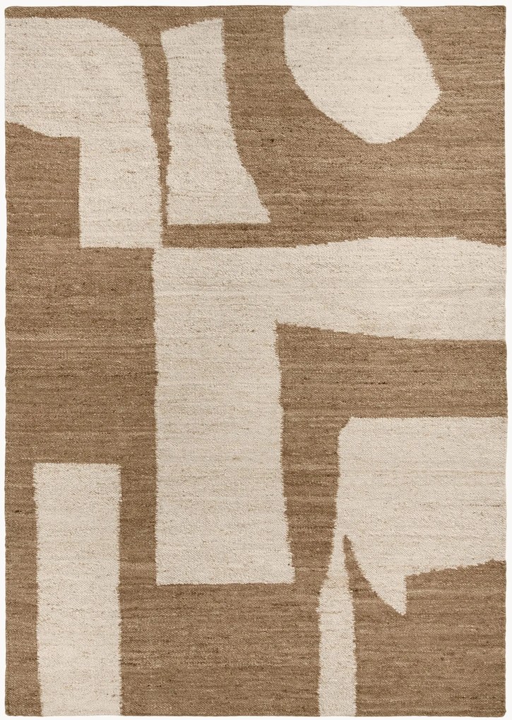 Ručne tkaný vlnený koberec's nízkym vlasom Piece