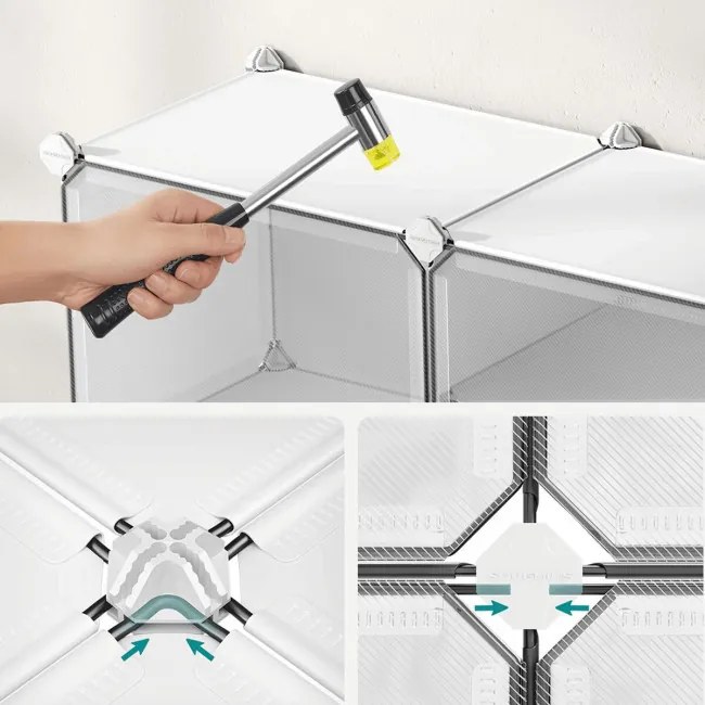 Úložné boxy na topánky biele ABO-E1033 WT (6 ks)
