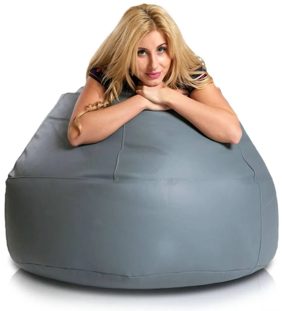 INTERMEDIC SK - Sedací vak Viper 95x110 cm | multifunkčný komfortný vak na sedenie aj ležanie Farba: E15 - Sivá tmavá (Ekokoža)