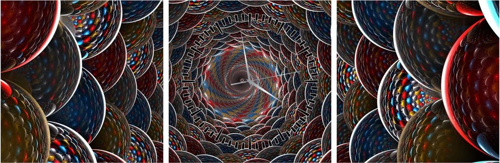 Obraz - Vír (s hodinami) (90x30 cm)