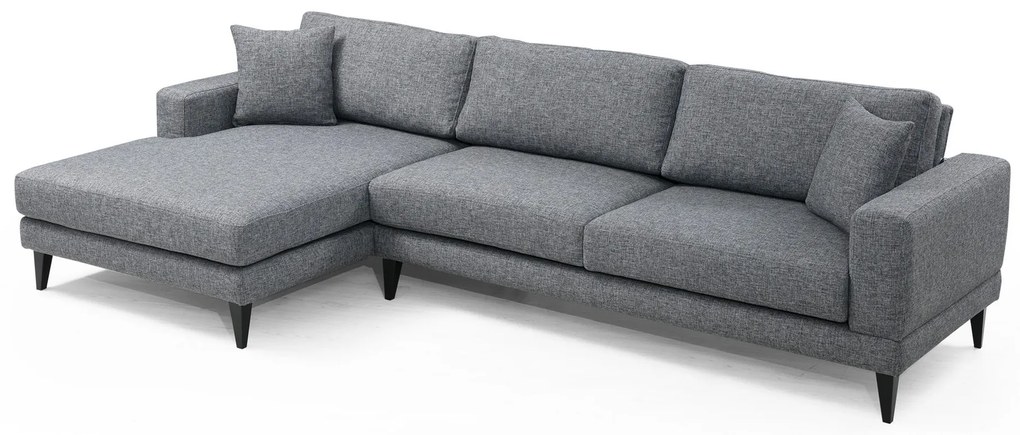 Rozkladacia rohová pohovka Nordic 303 x 90 cm, ľavá, tmavosivá