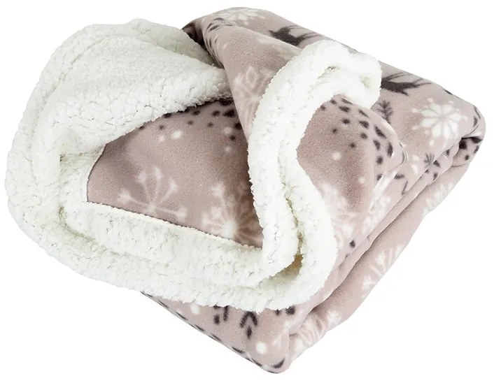 B.E.S. Petrovice Baránková deka Buffalo Vločky sivo-biela, 150 x 200 cm