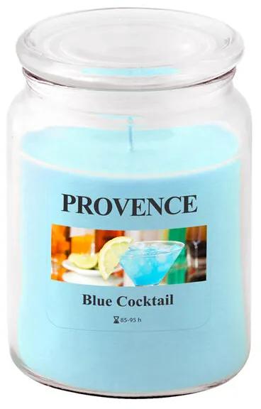 Sviečka v skle s viečkom BLUE COCKTAIL
