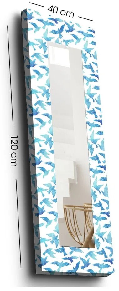 Nástenné zrkadlo s dreveným rámom 40x120 cm – Wallity