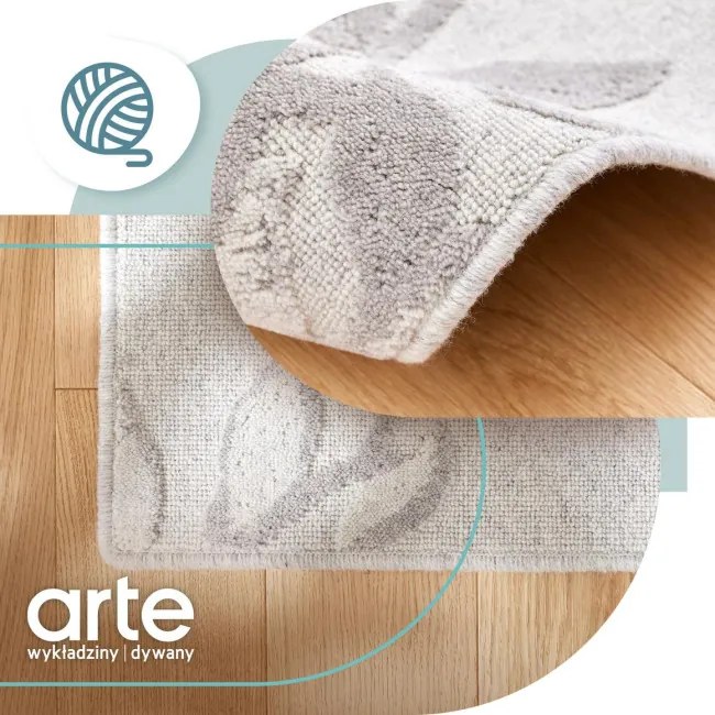 Koberec Agnella Noble Flors svetlosivý