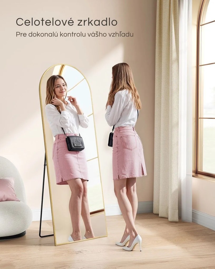 Zaoblené zrkadlo UMBRA, 160x50cm, zlatá SongmicsHome