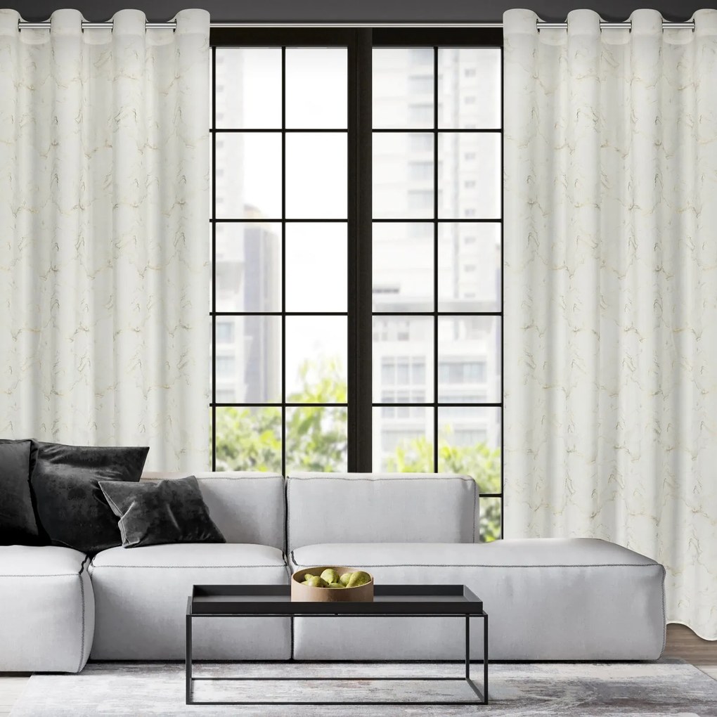 ZÁVES NA KRÚŽKOCH EMILI 140X250 CM VZOROVANÁ