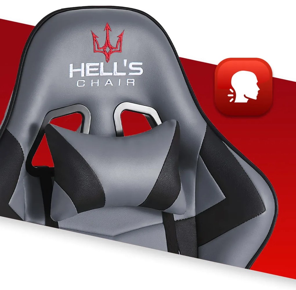 Hells Herná stolička Hell's Chair HC-1007 Grey