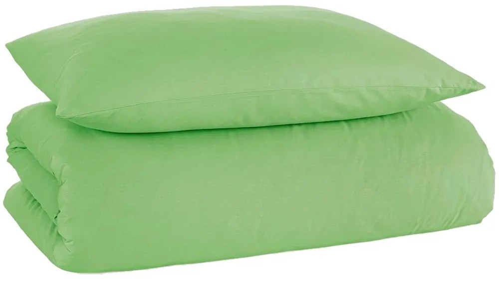 Bavlnené jednofarebné posteľné obliečky - zelené - 100% bavlna renforcé - 70 x 90 cm + 140 x 200 cm