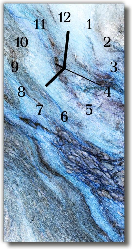 Nástenné hodiny vertikálne  Prírodný modrý kameň