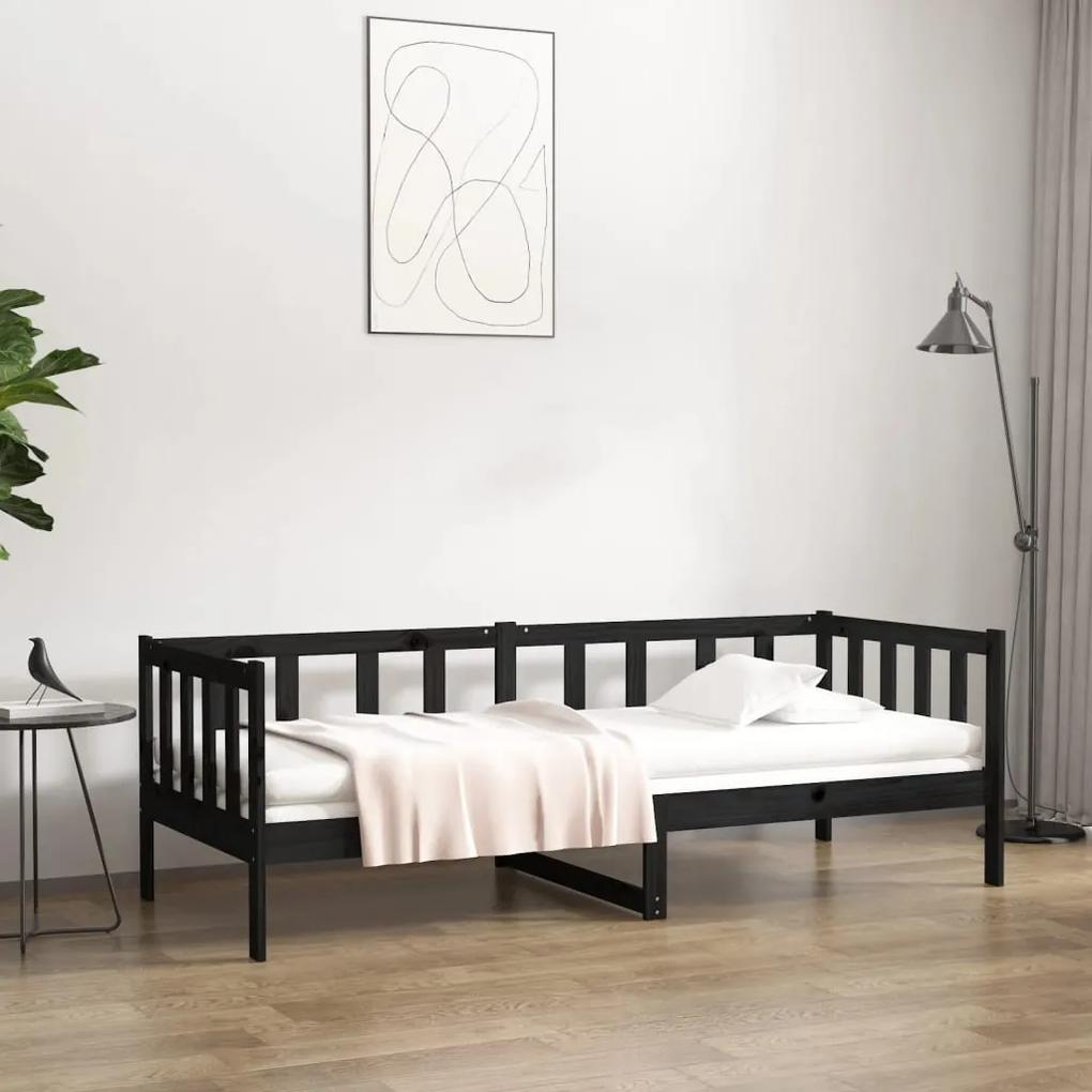 Denná posteľ čierna 80x200 cm borovicový masív
