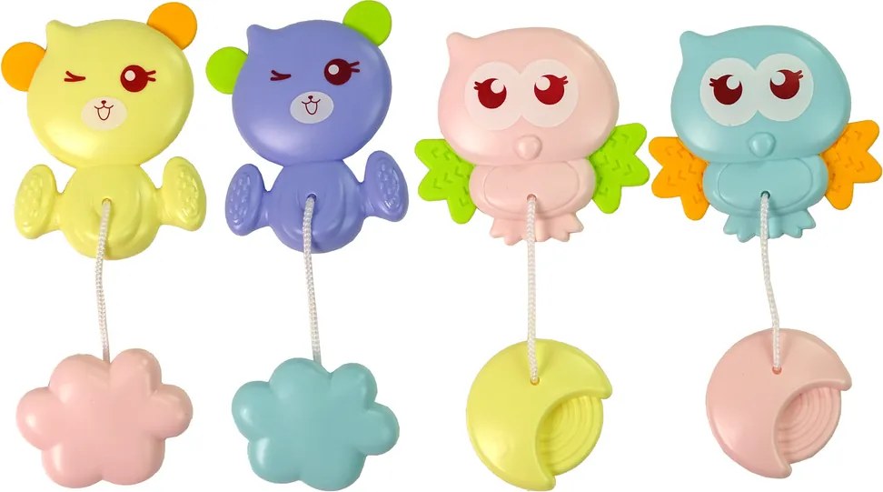 LEAN Toys Kolotoč na detskú postieľku s projektorom, melódiami a zvukmi zvierat, modrý
