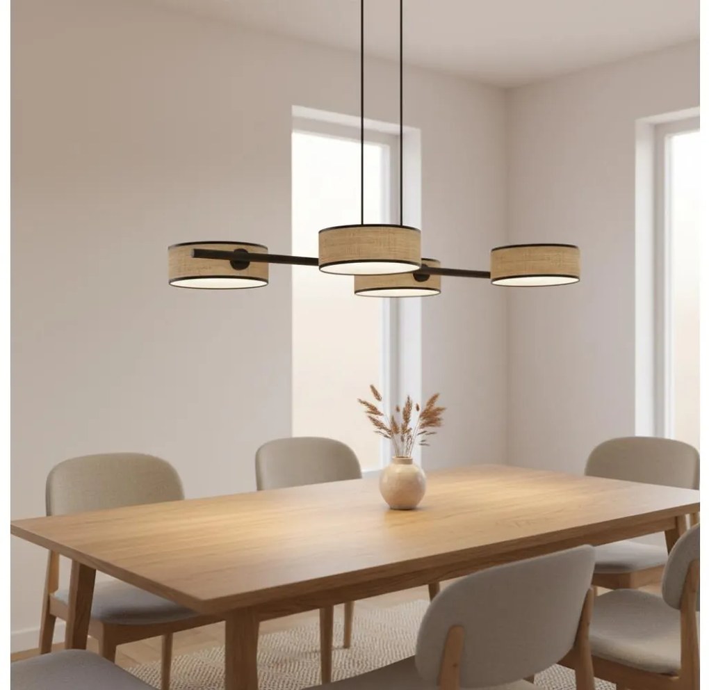 Závesný luster na lanku DRUMZ 4xE14/10W/230V, béžový